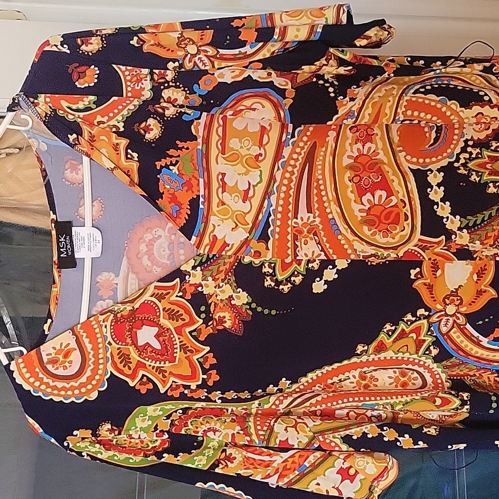 Colorful Paisley Dress Orange - Picture 3 of 10